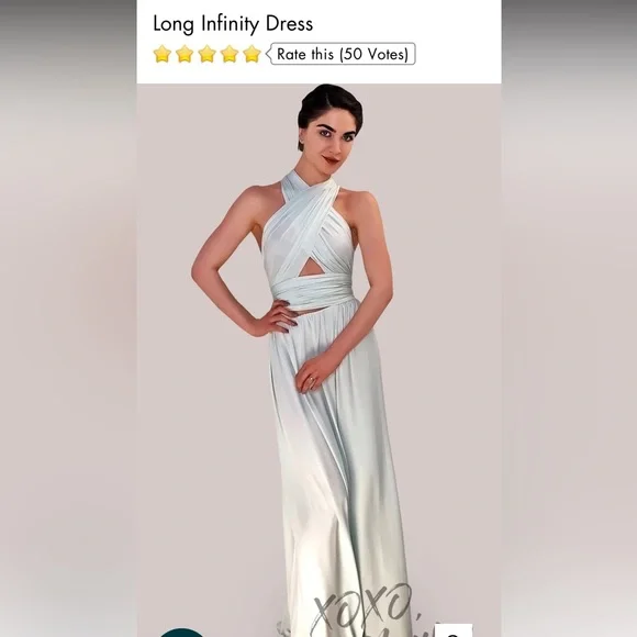 Long Infinity Dress - Mint - Picture 2 of 2